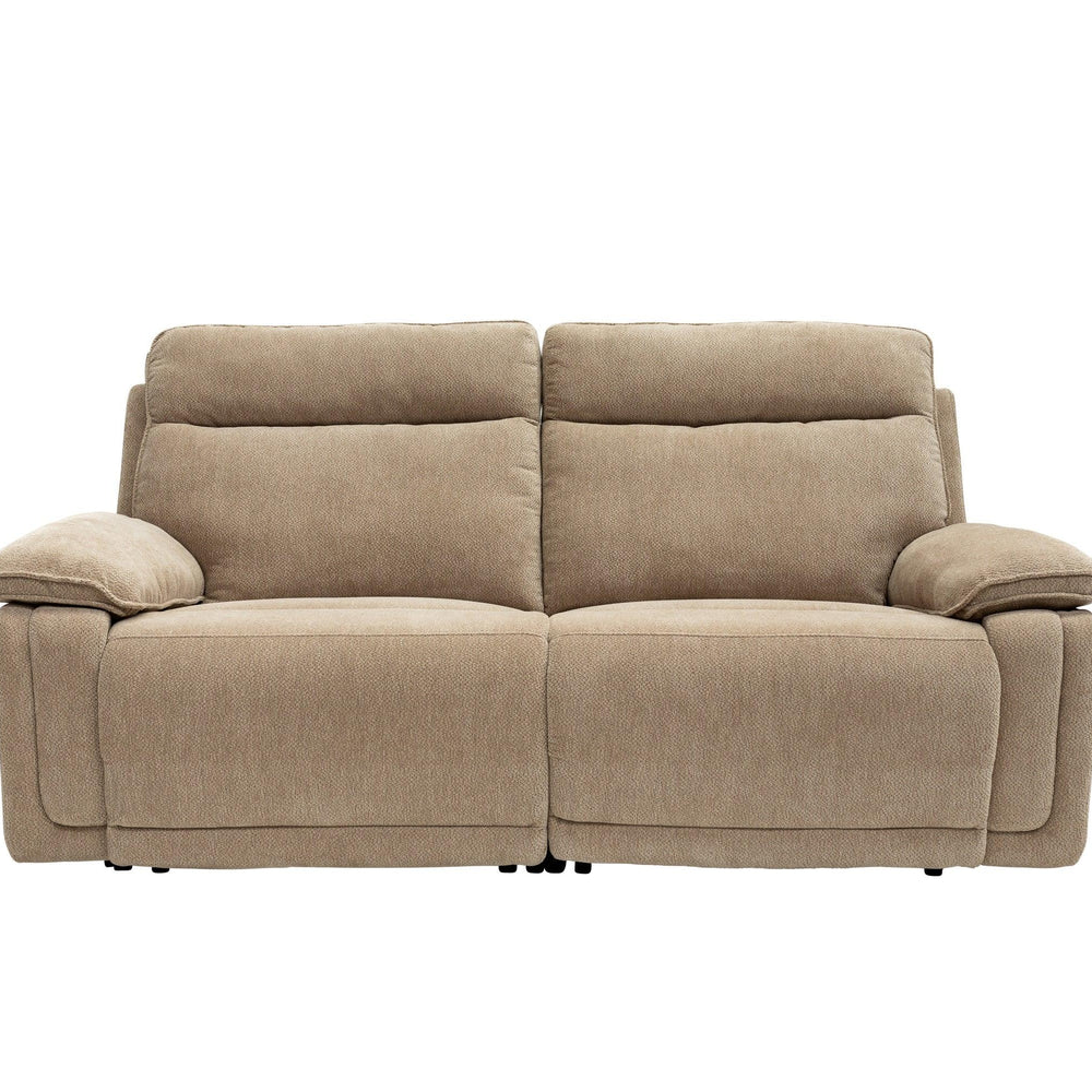 Luxury Camel Fabric Electric 3-Seater Recliner Sofa for Comfort