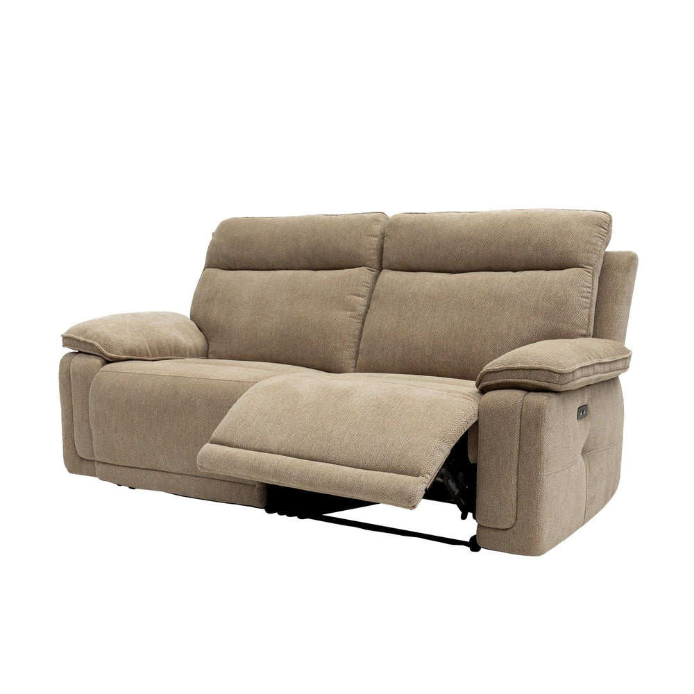 Luxury Camel Fabric Electric 3-Seater Recliner Sofa for Comfort