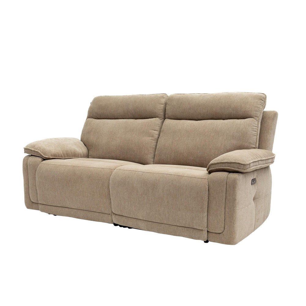 Luxury Camel Fabric Electric 3-Seater Recliner Sofa for Comfort