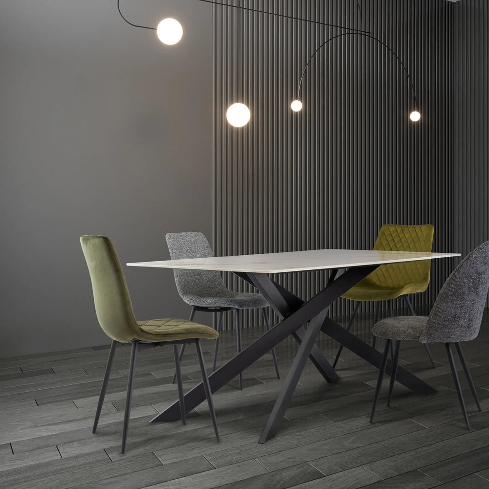 Elegant 1.6m Gold and Black Dining Table for Stylish Interiors