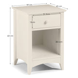 Cameo 1 Drawer Bedside - Ivory - CAM010