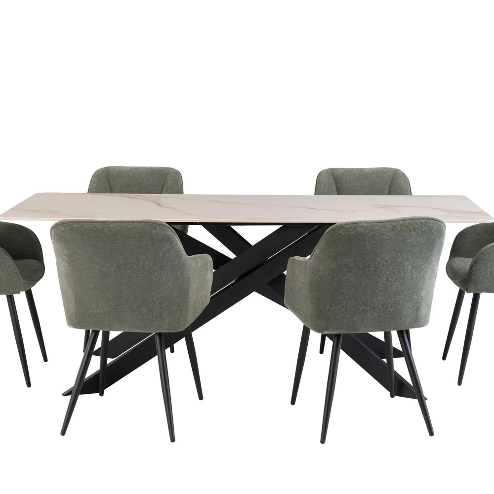 Elegant 1.6m Gold and Black Dining Table for Stylish Interiors