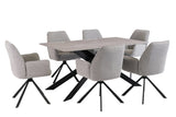Stylish 1.6m Grey Dining Table with Black Legs - Modern Furniture