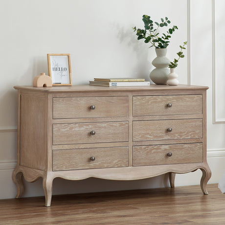 Camille 6 Drawer Wide Chest - Light Brown - CAM403