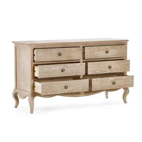 Camille 6 Drawer Wide Chest - Light Brown - CAM403