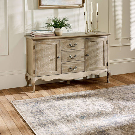 Camille French Style 2 Door 2 Drawer Sideboard Limed Oak