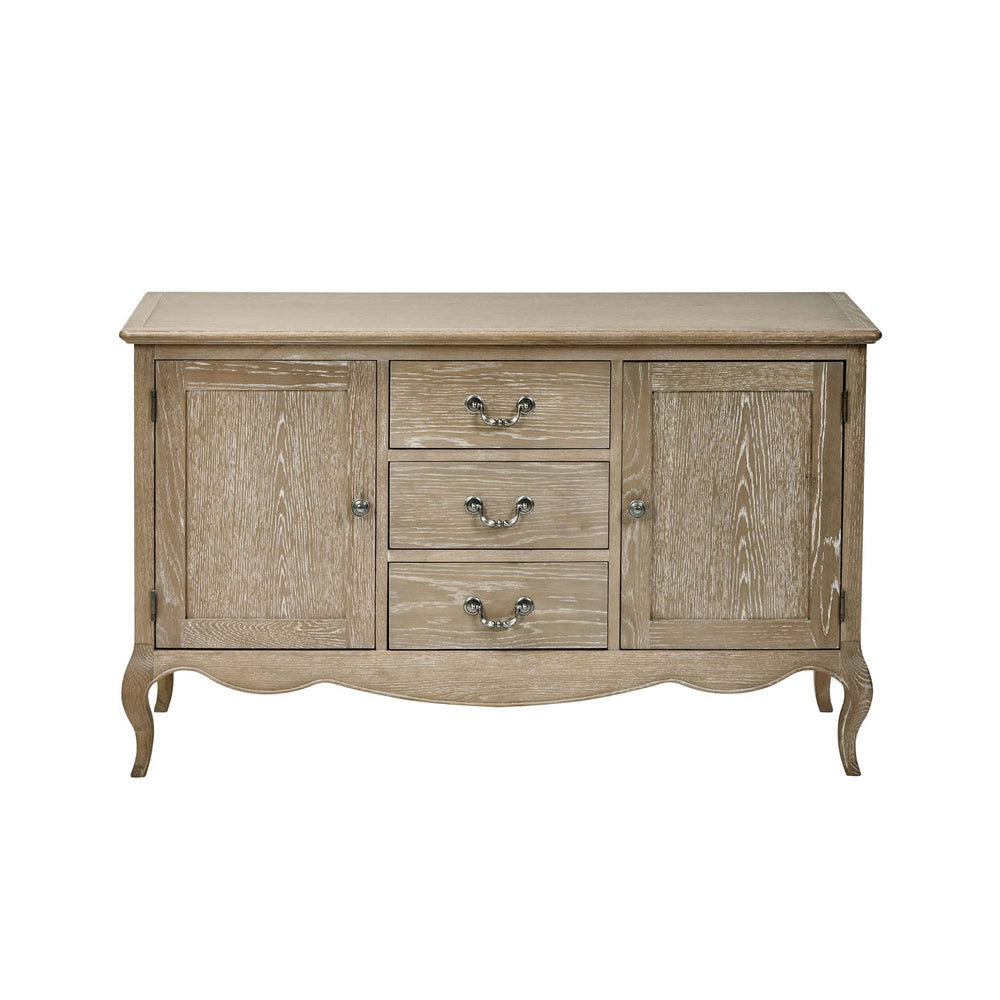 Camille French Style 2 Door 2 Drawer Sideboard Limed Oak