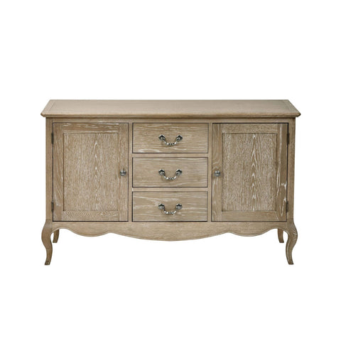 Camille French Style 2 Door 2 Drawer Sideboard Limed Oak