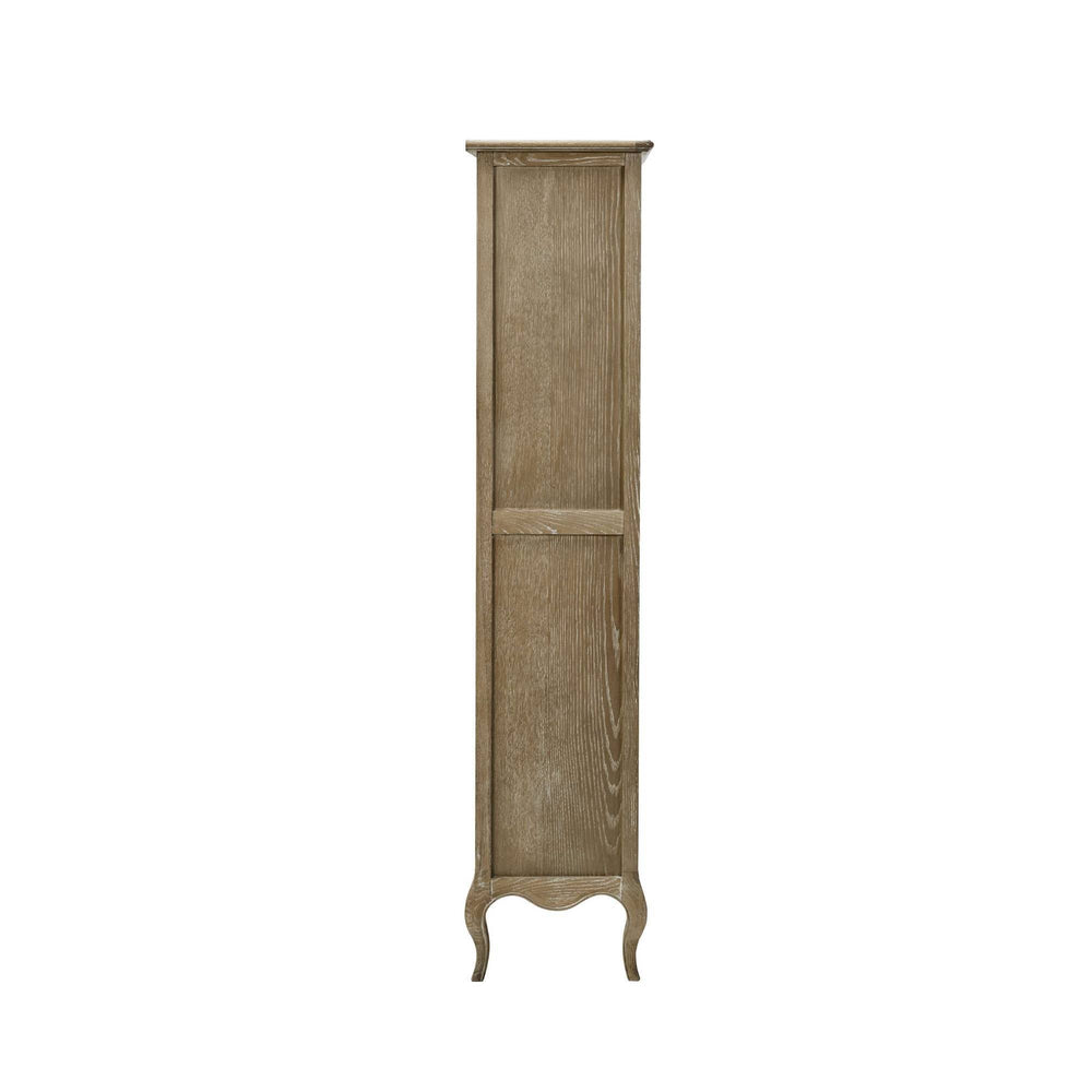 Camille French Style Tall Bookcase with Drawers Limed Oak