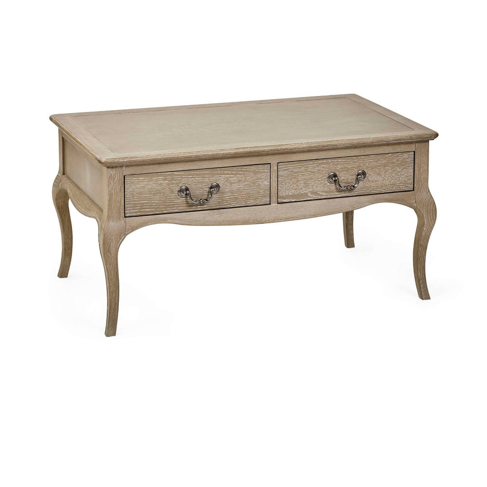 Camille French Style Rectangular Coffee Table Limed Oak