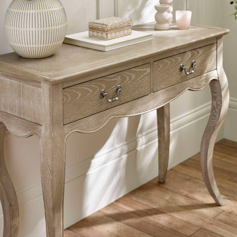 Camille Console Table Limed Oak