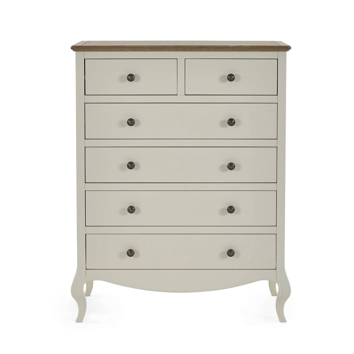 Camille 4 + 2 Chest Ivory, front view on plain background