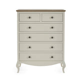 Camille 4 + 2 Chest Ivory, front view on plain background