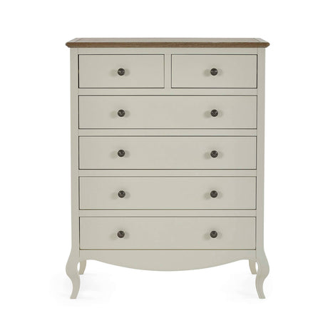 Camille 4 + 2 Chest Ivory, front view on plain background