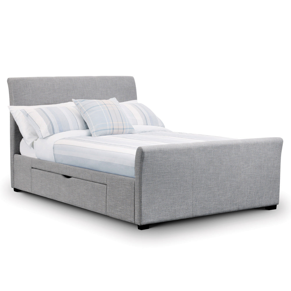 Capri Bed With Drawers - Light Grey / King - CAP002