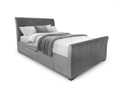 Capri Bed With Drawers Dark Grey Velvet 180Cm