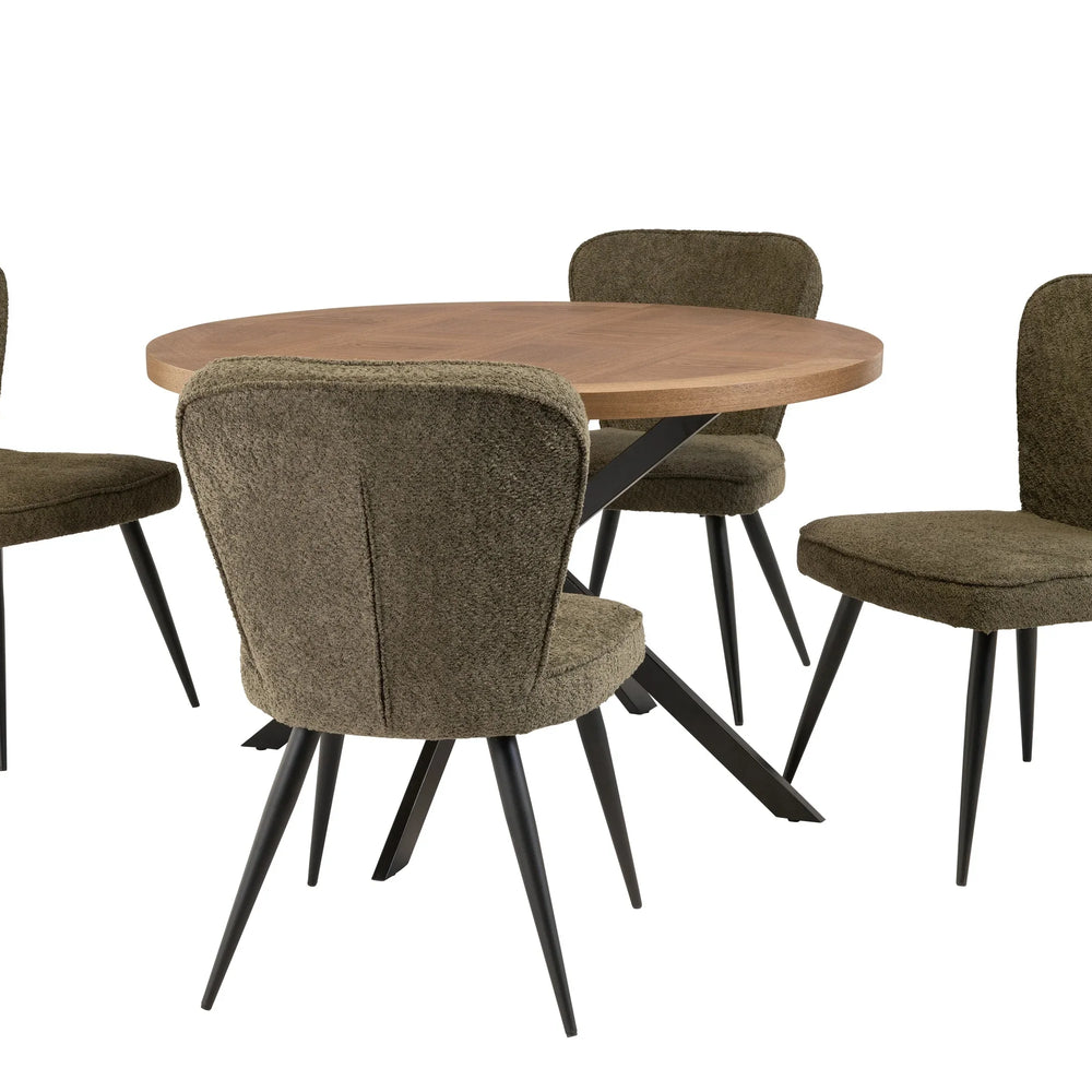 1.2m Round Medium Oak Veneer Dining Table - Stylish & Modern Design