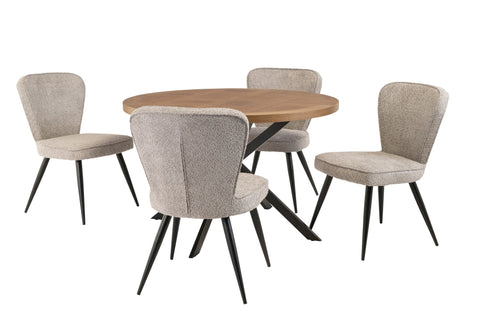 1.2m Round Medium Oak Veneer Dining Table - Stylish & Modern Design