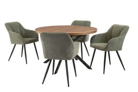 1.2m Round Medium Oak Veneer Dining Table - Stylish & Modern Design