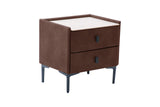 Carla Bedside Table Cappuccino With Charger