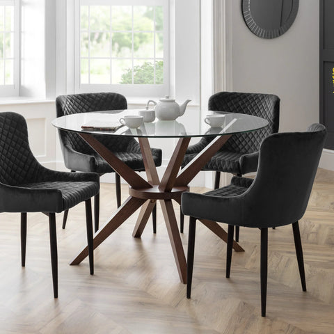 Chelsea 120cm Round Glass Table - Dark Brown - CHE101