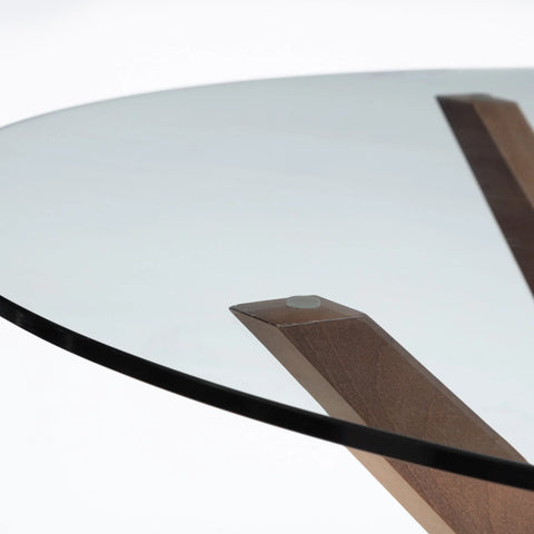 Chelsea 120cm Round Glass Table - Dark Brown - CHE101