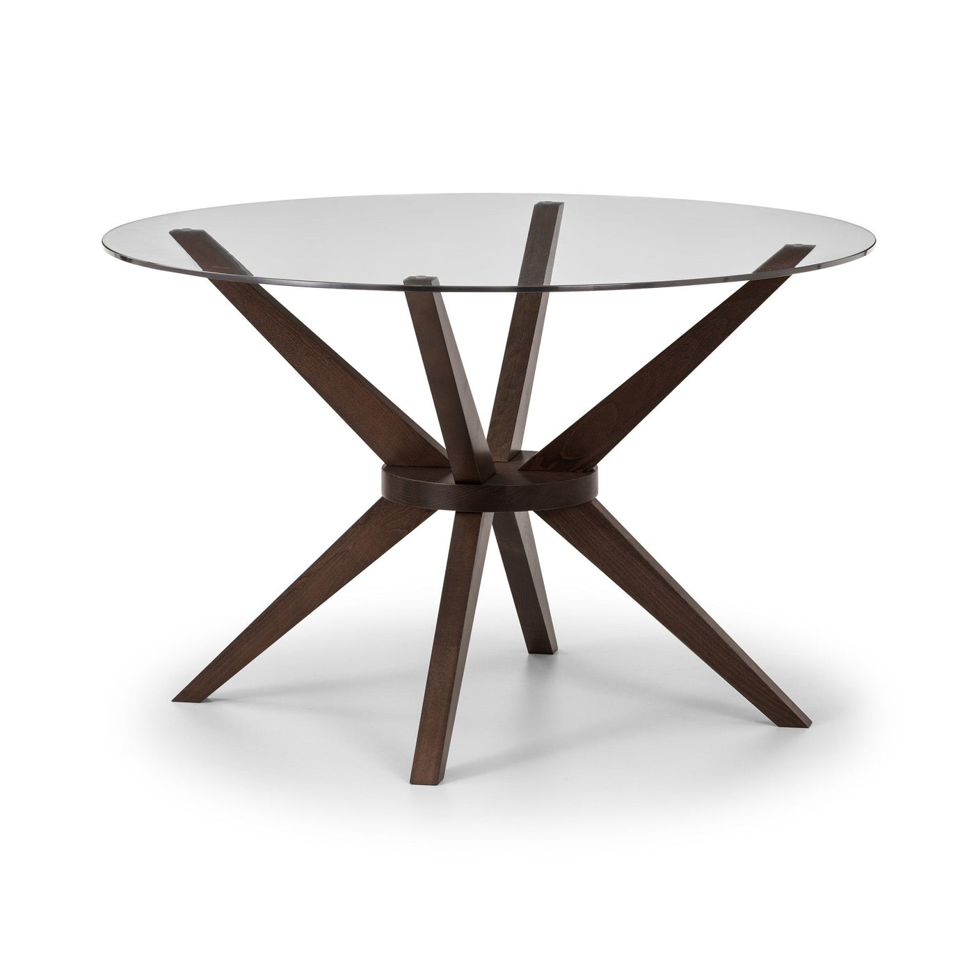 Chelsea 120cm Round Glass Table - Dark Brown - CHE101