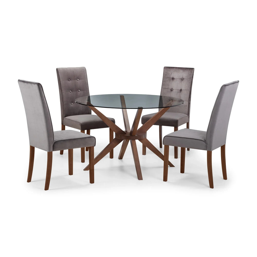 Chelsea 120cm Round Glass Table - Dark Brown - CHE101