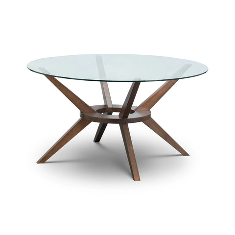 Chelsea 140cm Round Glass Table - Dark Brown - CHE201