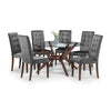 Chelsea 140cm Round Glass Table - Dark Brown - CHE201