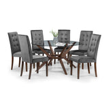 Chelsea 140cm Round Glass Table - Dark Brown - CHE201