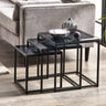 Chicago Nest Of 3 Tables - Glass and Black - CHI011