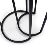 Chicago Round Nesting Side Tables - Glass and Black - CHI019