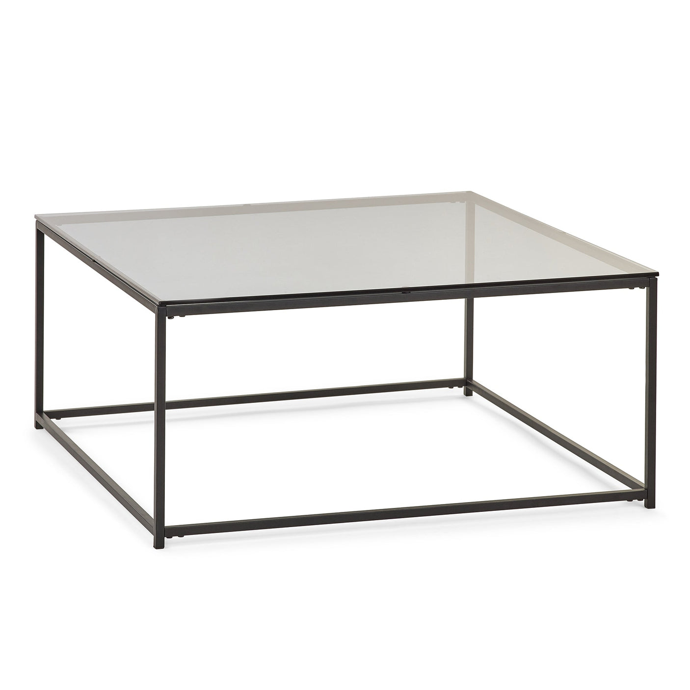 Chicago Square Coffee Table - Glass and Black - CHI020