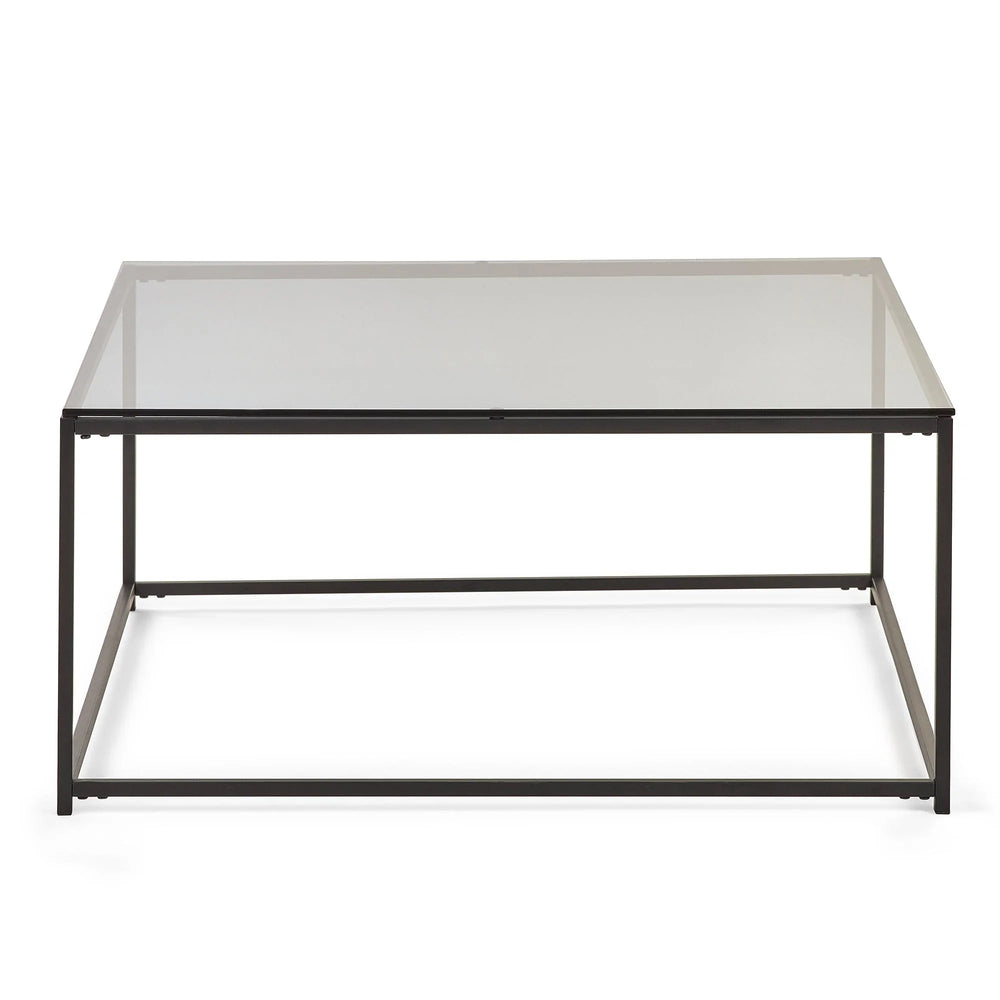 Chicago Square Coffee Table - Glass and Black - CHI020