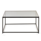 Chicago Square Coffee Table - Glass and Black - CHI020