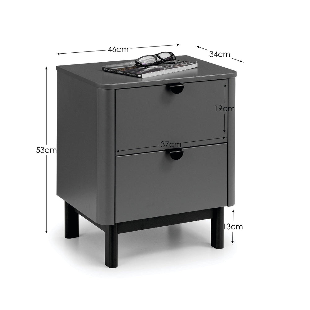 Chloe Bedside - Grey - CHL002