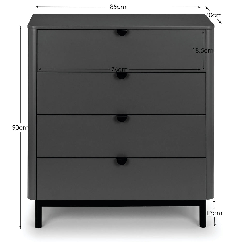 Chloe 4 Drawer Chest - Grey - CHL003