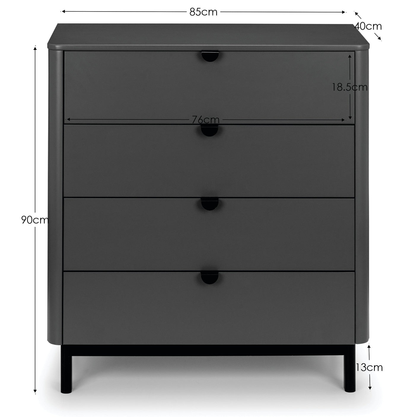 Chloe 4 Drawer Chest - Grey - CHL003