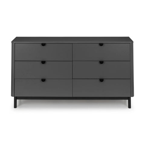Chloe 6 Drawer Wide Chest - Grey - CHL004
