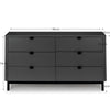 Chloe 6 Drawer Wide Chest - Grey - CHL004