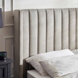 Clara Side Lift Ottoman Tv Bed - Light Grey / Double - CLA001
