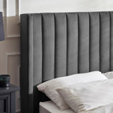 Clara Side Lift Ottoman Tv Bed - Light Grey / Double - CLA001
