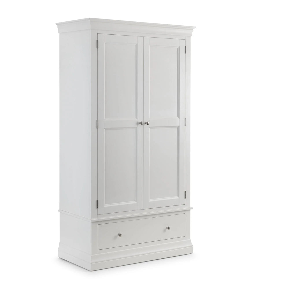 Clermont 2 Door 1 Drawer Wardrobe - Light Grey - CLE304