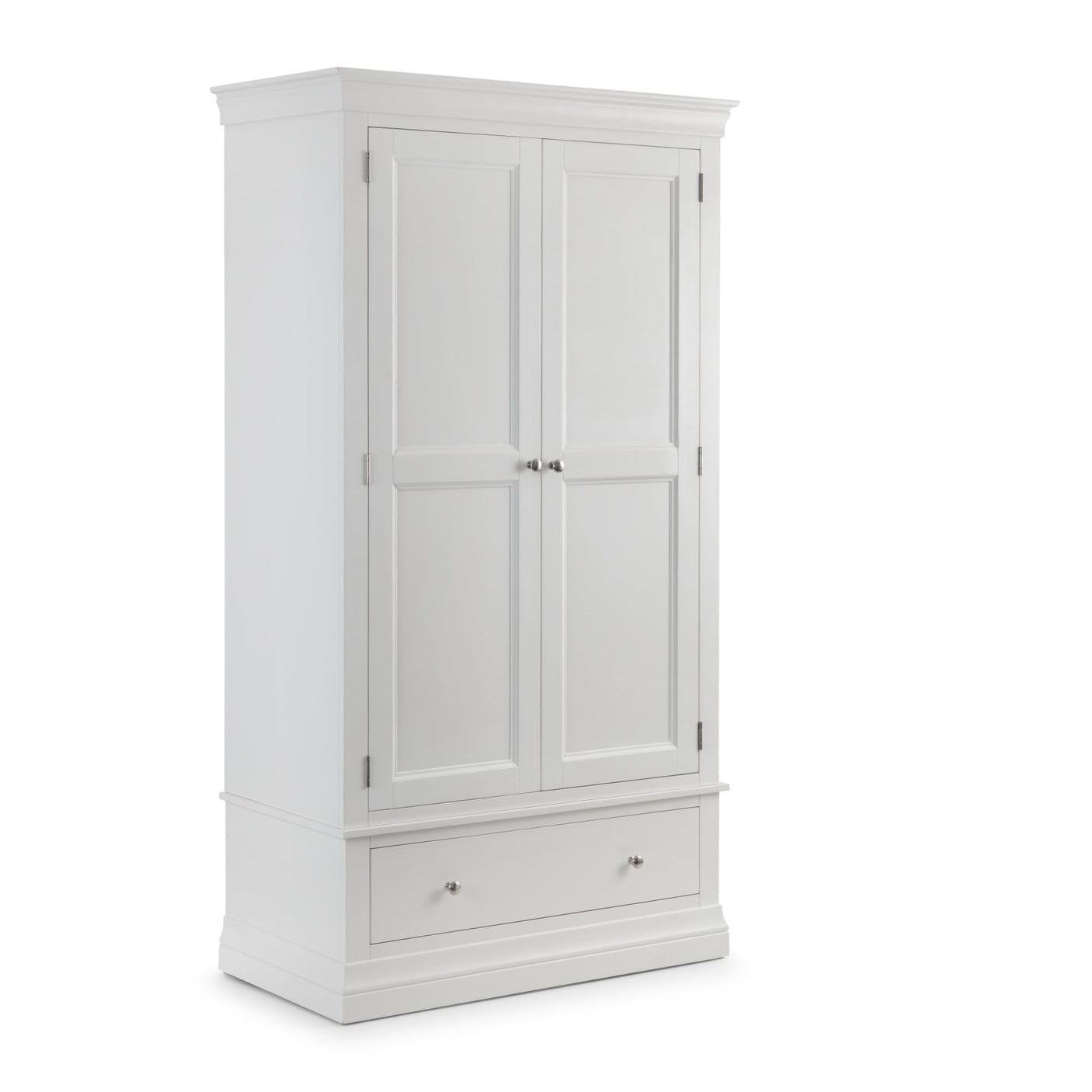 Clermont 2 Door 1 Drawer Wardrobe - Light Grey - CLE304