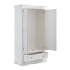 Clermont 2 Door 1 Drawer Wardrobe - White - CLE204
