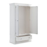 Clermont 2 Door 1 Drawer Wardrobe - White - CLE204