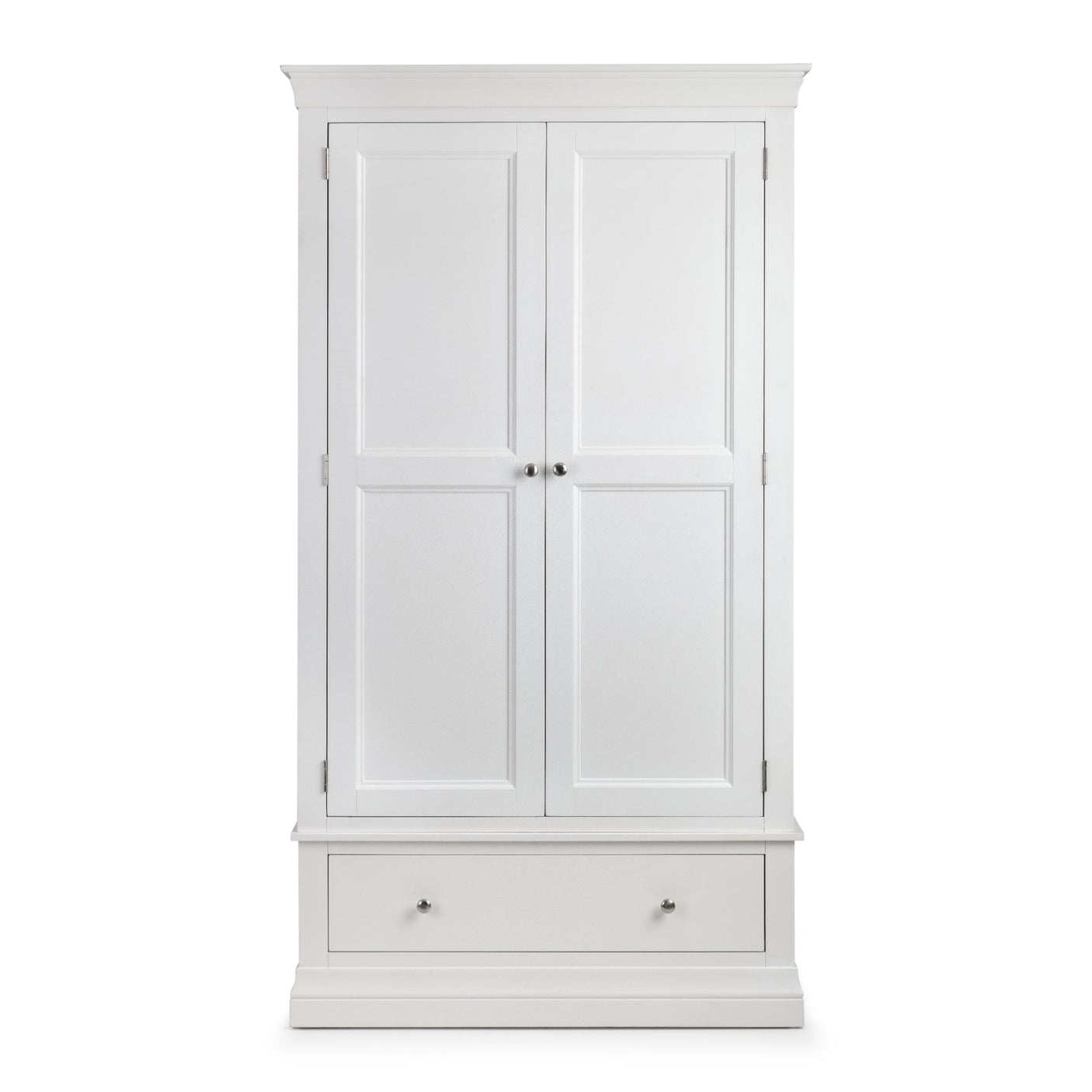 Clermont 2 Door 1 Drawer Wardrobe - White - CLE204
