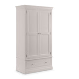Clermont 2 Door 1 Drawer Wardrobe - White - CLE204