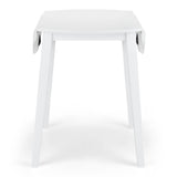 White wood Coast dropleaf table with both leaves down, front view on white background